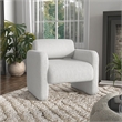 Pemberly Row Contemporary Fabric Armchair with Rounded Corners in White