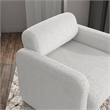 Pemberly Row Contemporary Fabric Armchair with Rounded Corners in White