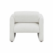 Pemberly Row Contemporary Fabric Armchair with Rounded Corners in White