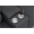 Pemberly Row 8-Piece Fabric Upholstered Sectional w/ Console & Chaise-Dark Gray
