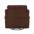 Pemberly Row Faux Leather Swivel Glider Manual Reclining Chair in Brown