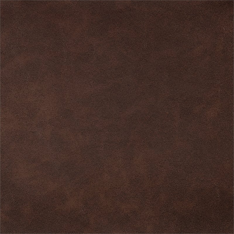 Pemberly Row Faux Leather Swivel Glider Manual Reclining Chair in Brown