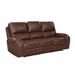 Pemberly Row 2-Piece Faux Leather Manual Reclining Sofa Set in Brown