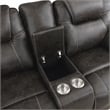 Pemberly Row Microfiber Double Manual Reclining Loveseat in Chocolate