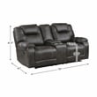 Pemberly Row Microfiber Double Manual Reclining Loveseat in Chocolate