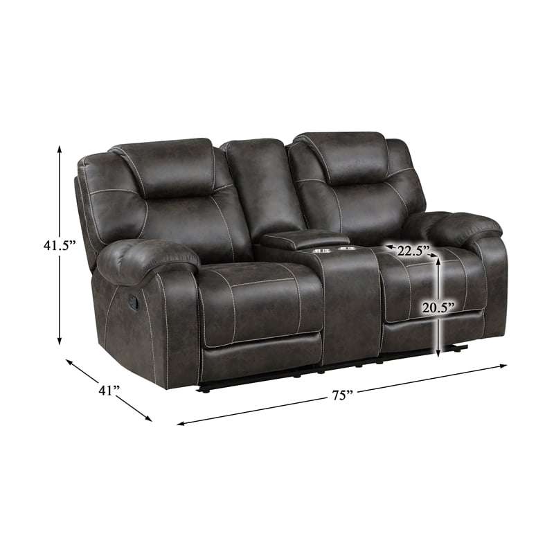 Pemberly Row 2-Piece Microfiber Manual Reclining Sofa Set in Chocolate