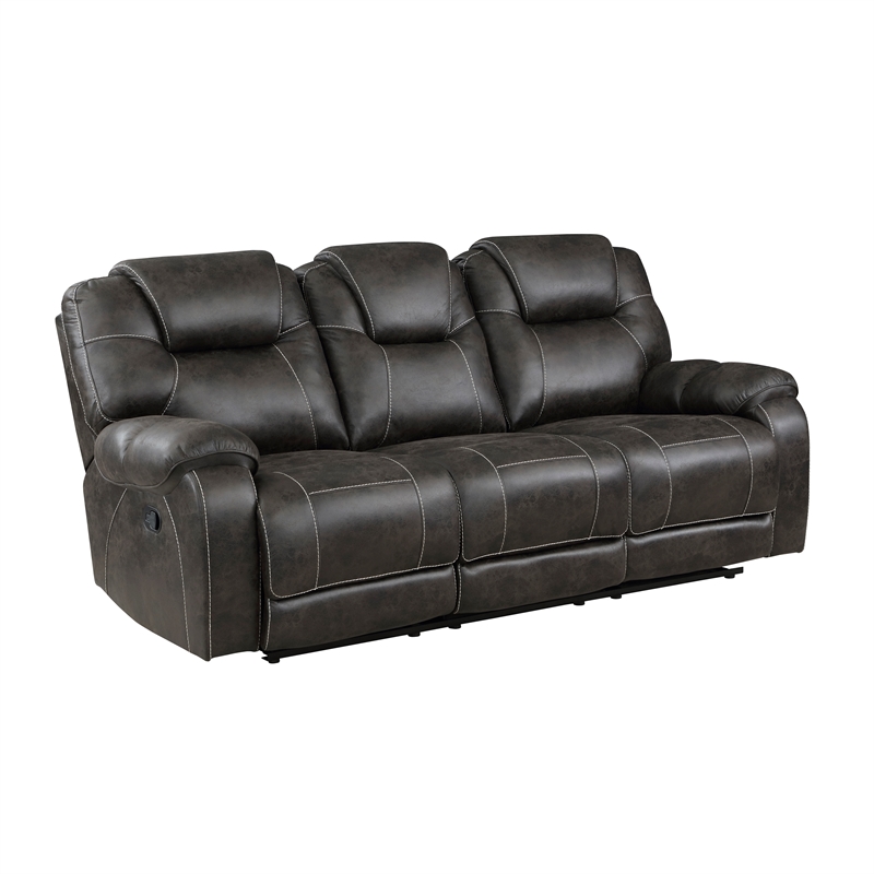Pemberly Row 2-Piece Microfiber Manual Reclining Sofa Set in Chocolate