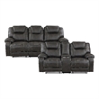 Pemberly Row 2-Piece Microfiber Manual Reclining Sofa Set in Chocolate