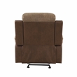 Pemberly Row Polished Microfiber Glider Manual Reclining Chair in Brown