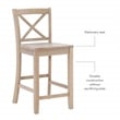 Pemberly Row Sturdy Solid Rubberwood X Back 24