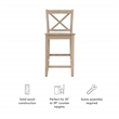 Pemberly Row Sturdy Solid Rubberwood X Back 24