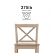 Pemberly Row Sturdy Solid Rubberwood X Back 24