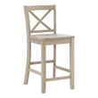 Pemberly Row Sturdy Solid Rubberwood X Back 24