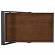 Pemberly Row Dark Rustic Wood 2 Level Rolling Bar Cart with Metal Frame in Black