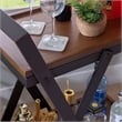 Pemberly Row Dark Rustic Wood 2 Level Rolling Bar Cart with Metal Frame in Black