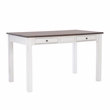 Pemberly Row 6-Piece Farmhouse Wood Counter Dining Set in Antique White/Brown