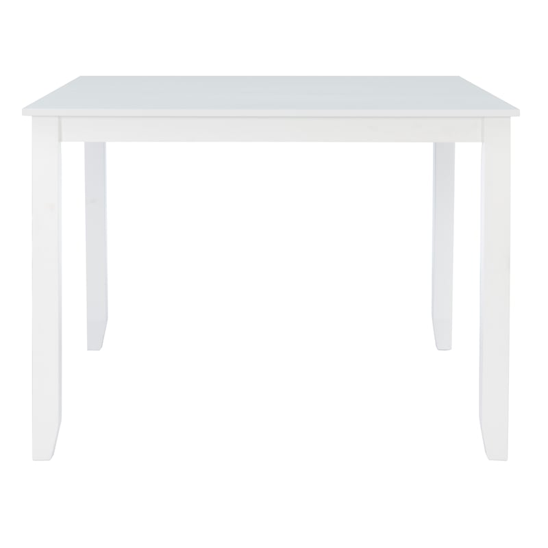 Pemberly Row Square Counter Height Acacia Wood Dining Table in Pure White