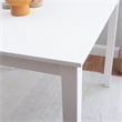 Pemberly Row Square Counter Height Acacia Wood Dining Table in Pure White