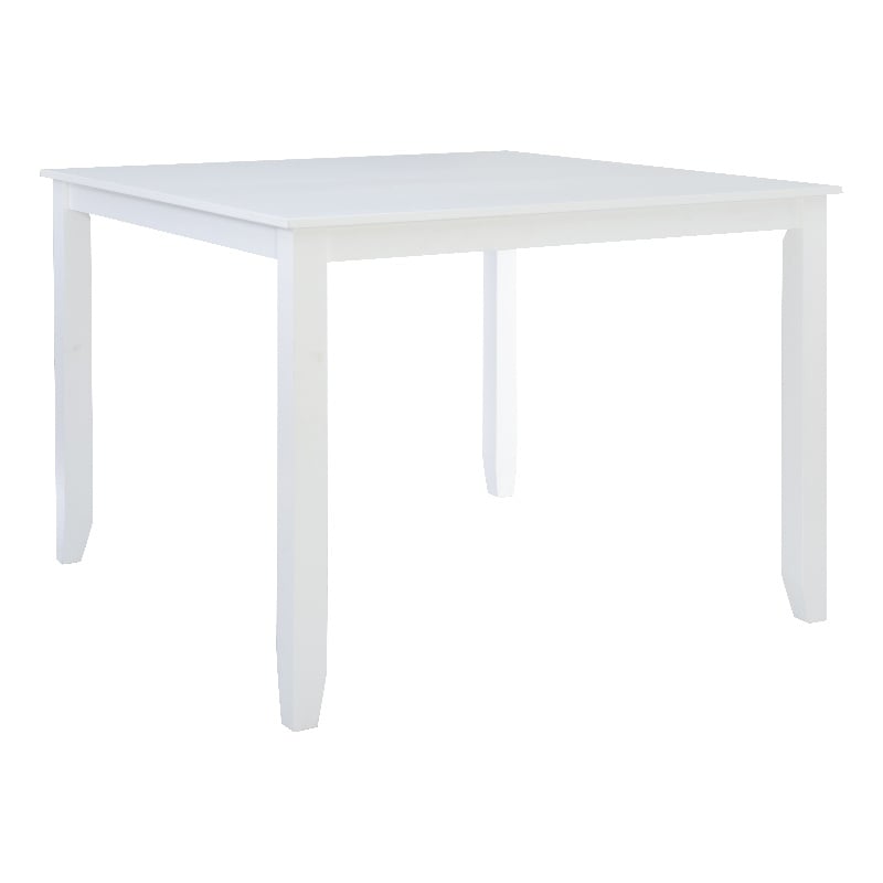 Pemberly Row Square Counter Height Acacia Wood Dining Table in Pure White