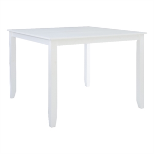 Pemberly Row Square Counter Height Acacia Wood Dining Table in Pure White