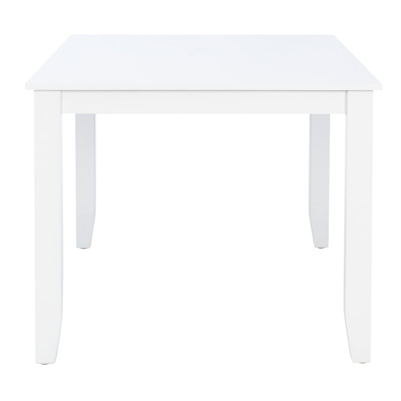 Pemberly Row Wood Casual Rectangle Dining Height Table Seating for 6 in White