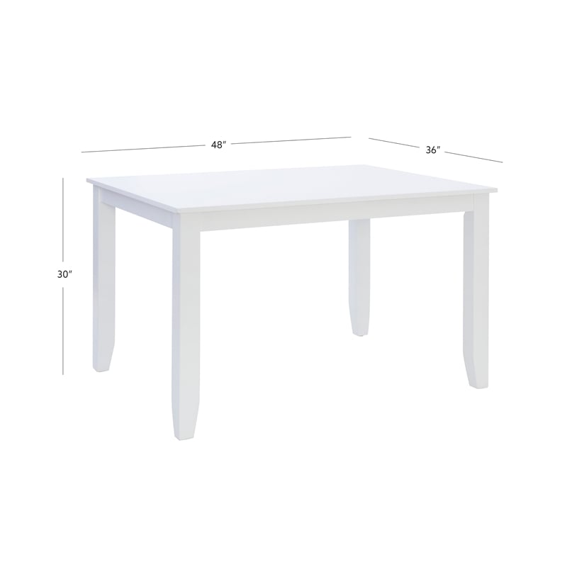 Pemberly Row Wood Casual Rectangle Dining Height Table Seating for 6 in White