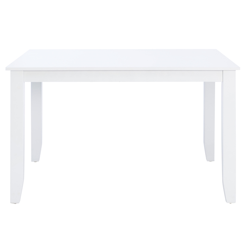 Pemberly Row Wood Casual Rectangle Dining Height Table Seating for 6 in White