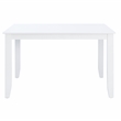 Pemberly Row Wood Casual Rectangle Dining Height Table Seating for 6 in White