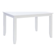 Pemberly Row Wood Casual Rectangle Dining Height Table Seating for 6 in White