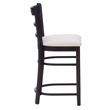 Pemberly Row Beechwood Set of 2 Padded Seat Ladder Back Counter Stools in Black