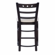 Pemberly Row Beechwood Set of 2 Padded Seat Ladder Back Counter Stools in Black