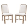 Pemberly Row Solid Beechwood Set of 2 Padded Back and Seat Side Chairs in Brown