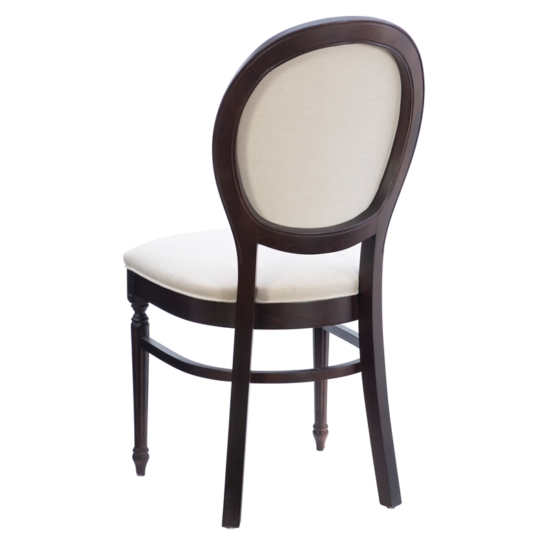 Pemberly Row Beechwood Set of 2 Padded Back and Seat Side Chairs in Dark Brown