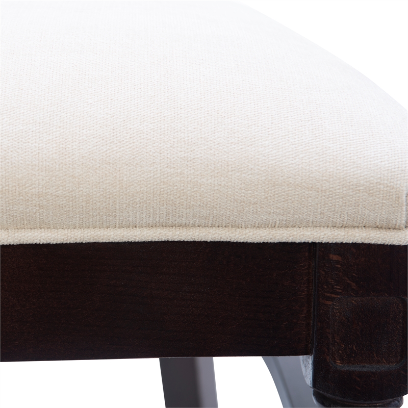 Pemberly Row Beechwood Set of 2 Padded Back and Seat Side Chairs in Dark Brown