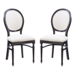 Pemberly Row Beechwood Set of 2 Padded Back and Seat Side Chairs in Dark Brown