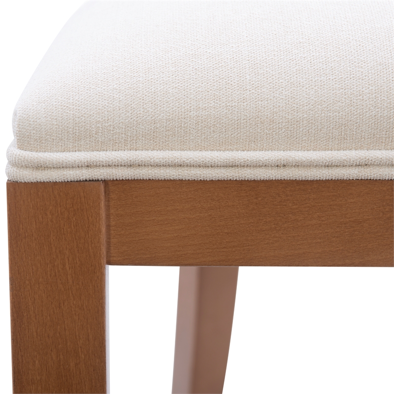 Pemberly Row Beechwood Ornamental Backrest Set of 2 Counter Stool in Light Brown