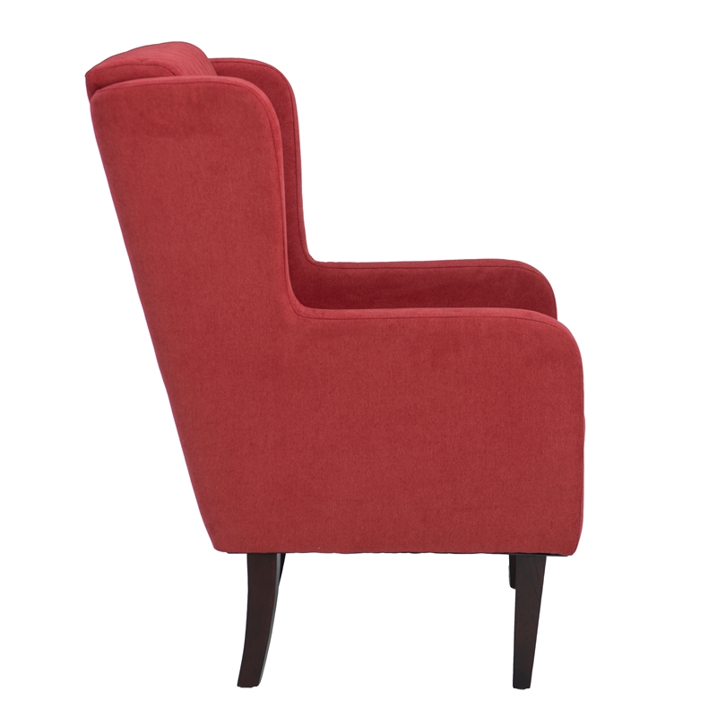 Pemberly Row Upholstered Wingback Accent Chair with Quilted Back & Seat ...