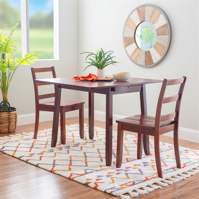 Pemberly Row 3-Piece Modern Wood Dining Set with Storage in Brown Espresso