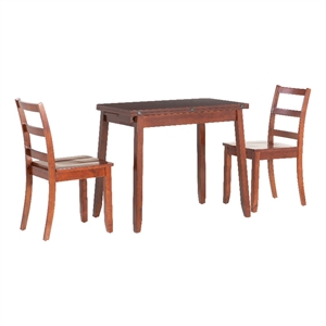 Pemberly Row 3-Piece Modern Wood Dining Set with Storage in Brown Espresso