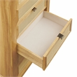 Pemberly Row 5-Drawer Wood & Cane Jewelry Armoire with Flip Top in Natural Brown