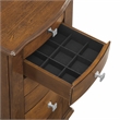 Pemberly Row 6-Drawer Wood Jewelry Armoire with Flip Top in Classic Walnut Brown