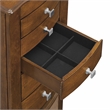Pemberly Row 6-Drawer Wood Jewelry Armoire with Flip Top in Classic Walnut Brown