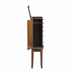 Pemberly Row 6-Drawer Wood Jewelry Armoire with Flip Top in Classic Walnut Brown
