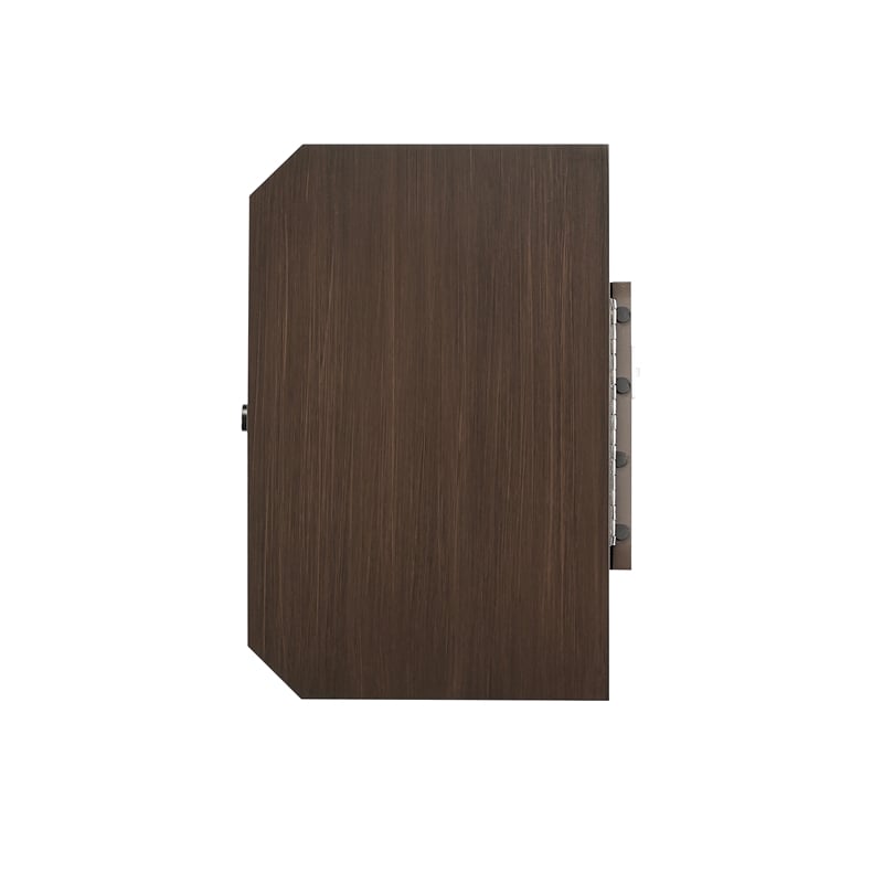 Pemberly Row 6-Drawer Wood Jewelry Armoire with Flip Top in Walnut Brown/Cream