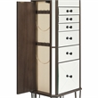 Pemberly Row 6-Drawer Wood Jewelry Armoire with Flip Top in Walnut Brown/Cream