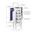 Pemberly Row 4-Drawer Wood Jewelry Armoire with Flip Top in White/Blue