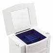 Pemberly Row 4-Drawer Wood Jewelry Armoire with Flip Top in White/Blue