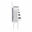 Pemberly Row 4-Drawer Wood Jewelry Armoire with Flip Top in White/Blue