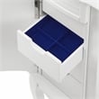 Pemberly Row 4-Drawer Wood Jewelry Armoire with Flip Top in White/Blue