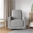 Pemberly Row Swivel Accent Chair with USB Charger in Light Gray Linen